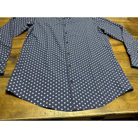 Mizzen + Main Medium Trim Leeward Blue Pink Floral Button Up Casual Preppy - Picture 4 of 12